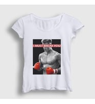 Presmono Kadın Beyaz Break ivan Drago Film Rocky T-Shirt 249497tt (Beyaz)
