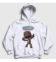 Presmono Unisex Beyaz Sign Sackboy A Big Adventure Kapüşonlu Sweatshirt 545010tt (Beyaz)