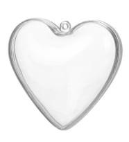 12 Adet 6,5cm Plastik Kalp Kutu (Şeffaf)