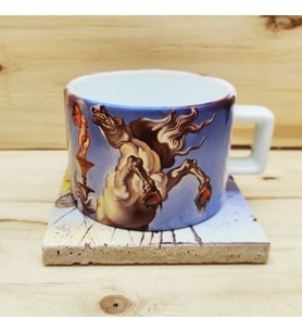 Salvador Dali Set 4 - Çay/Kahve Fincanı-Doğal Taş Bardak Altlığı 2