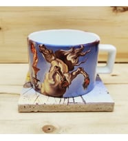 Salvador Dali Set 4 - Çay/Kahve Fincanı-Doğal Taş Bardak Altlığı 2