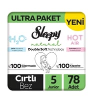 Sleepy Natural Double Soft Bebek Bezi Ultra Paket 5 Beden 78 Adet