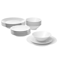 18 Parça IKEA 365+ Yemek Takımı MeridyenDukkan Beyaz Renk Modern Klasik Set Feldispat Porselen