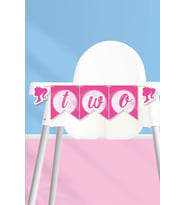 Pembe Kız Temalı TWO Banner (Kalın Kağıt) Doğum Günü