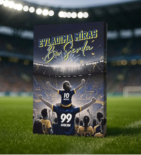 BK Gift Kişiye Özel İsimli Baba-Kız Sarı Lacivert Evladıma Miras Bu Sevda Kanvas Tablo-2, Ev Hediyesi, Doğum Günü Hediyesi, Taraftar Hediyesi