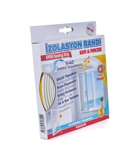 Kapı Pencere İzolasyon Rüzgar Fitili - Bandı Beyaz 9 mm X 6 Metre