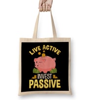 Live Active Invest Passive Piggybank Investing Bez Çanta Uzun Saplı