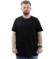 Mode XL Büyük Beden Erkek T-Shirt İnterlok Basic Bisiklet Yaka Tişört STRIVE U24078 Siyah