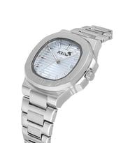 Polo Air Takvimli Kare Kasa Mat Gümüş Mavi Renk PL-7042E2x (Mavi-Gümüş)