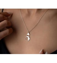 Kişiye Özel Kardan Adam Model Kolye 925K Gümüş