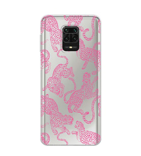 Redmi Note 9 Pro/Note 9S Uyumlu Pembe Leopar Desenli Şeffaf Telefon Kılıfı