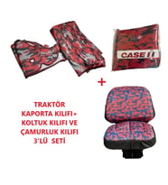 Case 100 X Serisi Traktör Kılıfı Branda (Açık Kırmızı)