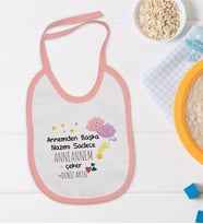 BK Kids Kişiye Özel Pembe Bebek Mama Önlüğü - Model 81