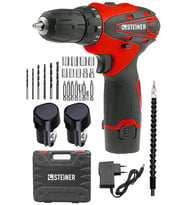 Steiner Germany Technology 36 V Metal Şanzıman Çift Akülü Şarjlı Vidalama Matkap + 24 Parça Set