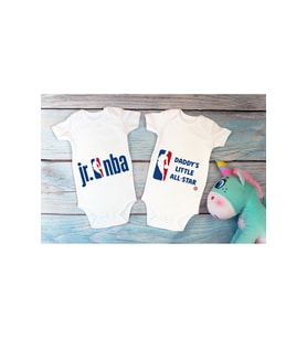 Basketbol Ikili Bebek Body Beyaz 2'li Bebek Badi Zıbın