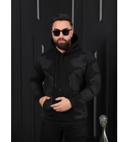 ERKEK SIRT BASKILI SWEATSHİRT (Siyah)