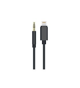 iPhone Lightning AUX Kablo 3.5mm Araç AUX Ses Kablosu 1 Metre (Siyah)