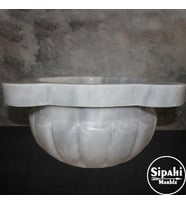 Sipahi Marble Gri Mermer Kavun Dilimli Kurna