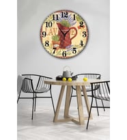 Bilge Retro Tasarımlı Duvar Saati 35 X 35 Cm (Baskılı)