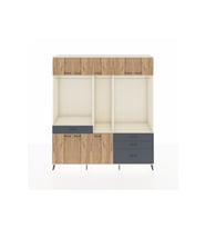 Hyperion Dolap 8 Raflı 4 Çekmeceli 3 Askılı 220x44x243 Aytaşı-Çam/Antrasit