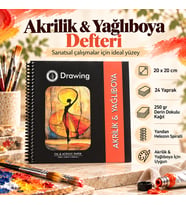 DreamArt Galery Akrilik ve Yağlı Boya Çizim Defteri 20x20 cm 250 gr Derin Dokulu 24 Yaprak