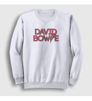 Presmono Unisex Beyaz David Bowie Sweatshirt 301951tt
