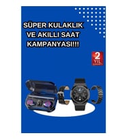 Mey İthalat® Yeni Nesil Kampanyası Bluetooth Bağlantılı Akıllı Saat ve Kablosuz Kulaklık Dijital Gös