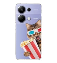 PrintiFy Xiaomi Redmi Note 13 Pro 4G ile Uyumlu Kedi 1 Kamera Korumalı Şeffaf Kılıf