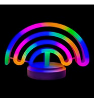 Neon Işıklı Gökkuşağı Masa Gece Lambası Pil ve Usb