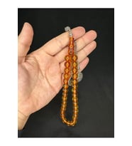 SEVGİLİYE ÖZEL HEDİYE TOZ KEHRİBAR TESBİH SARI RENKLİ KÜRE KESİM 10 MM H-1573.