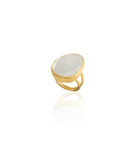 Kadir Jewellery 22 Ayar Altın Kaplama Kadın Fosil Taşlı Yüzük