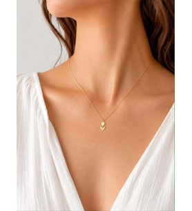 Kişiye Özel 925 Ayar Gümüş Minimal Lale Kolye (Gold)