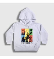 Presmono Unisex Çocuk Beyaz Poster Müzik Ed Sheeran Kapüşonlu Sweatshirt 486792tt