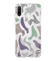 Huawei P30 Lite Uyumlu Kapak Abstrackt Tasarımlı Şeffaf Silikon Kılıf