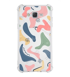 Samsung Galaxy J7  Köşe Korumalı Antişok Kapak Abstract Tasarımlı Şeffaf Silikon Kılıf