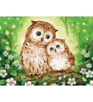 Şirin Baykuşlar Sayılarla Boyama Seti 60x75 cm (Tuvale Gerili)