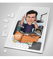Kişiye Özel Hediye 240 Parça Yapboz Müzik Tutkunu Erkek Karikatürlü Puzzle