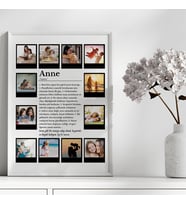 Çocuk Kalbi Atölyesi - Kişiye Özel Anne Tanımı Fotoğraflı Tasarım Tablo , Anneler Günü Hediyesi, Anneler Günü Tablosu (Doğal Beyaz)