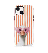 iPhone 15 Vorian Çift Katmanlı Kılıf Heart Glasses Goose
