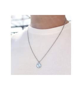 Ying Yang Model Gümüş Erkek Kolye