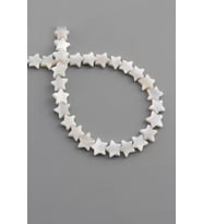 Sedef Doğal Taş Parlak Beyaz Yıldız Kesim 9x3mm Dizi [AB+]