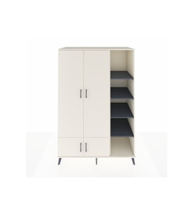 Kronos Dolap 6 Raflı 4 Kapaklı Tek Askılı 132x59x195 Aytaşı-Aytaşı/Antrasit