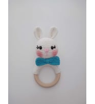 Şeker Tavşan Çıngırak Amigurumi Organik Oyuncak