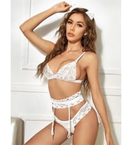 Arias Closet Beyaz Dantelli Fantezi Jartiyer Takım