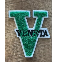 12X10 CM DOKUMA V HARFİ APLİKE ARMA YAMA DİKİŞ AKSESUARI