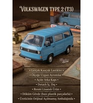 Motormax 1:24 Volkswagen Type 2 (T3) Mavi Klasik Metal Model Araba Resmi Lisanslı Diecast