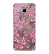 Samsung Galaxy J4 Core Kapak Floral Pembe Tasarımlı Şeffaf Silikon Kılıf