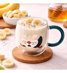 Çift Cidarlı Hayvan Figürlü Cam Kupa - 280 ml