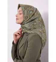 Lesscarves Desenli Pamuk İpek Eşarp LS2207