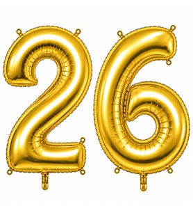 26 Rakam Folyo Balon Altın Rengi (76 cm)